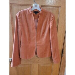 Josephine Coral Pink Velvet Velour jacket Hook Closures Sz 4